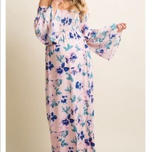 Floral off the shoulder maxi dress